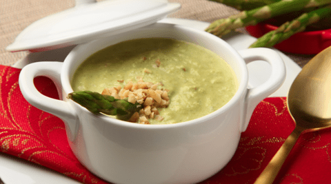 recipe image Creme de aspargos com nozes