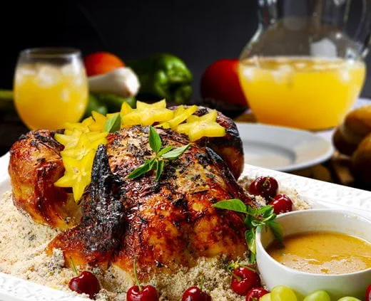 recipe image Chester recheado com farofa de castanha portuguesa